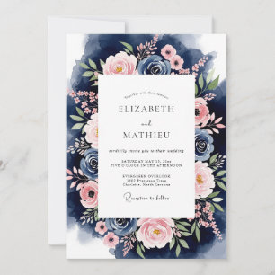 Marineblüten-Girlande Hochzeit Einladung