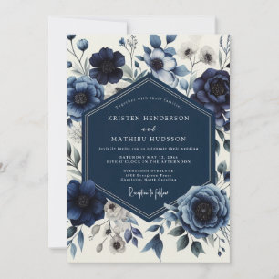 Marineblüten-Romantische Hochzeit Einladung