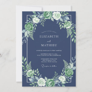 Marineblütenhochzeit Einladung