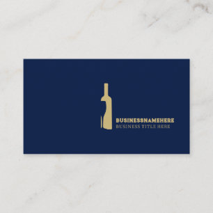 Marinebraunes Weinglasflaschenrestaurant Visitenkarte
