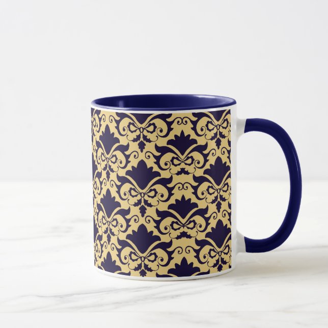 Marinecreme Damask Bows Tasse (Rechts)