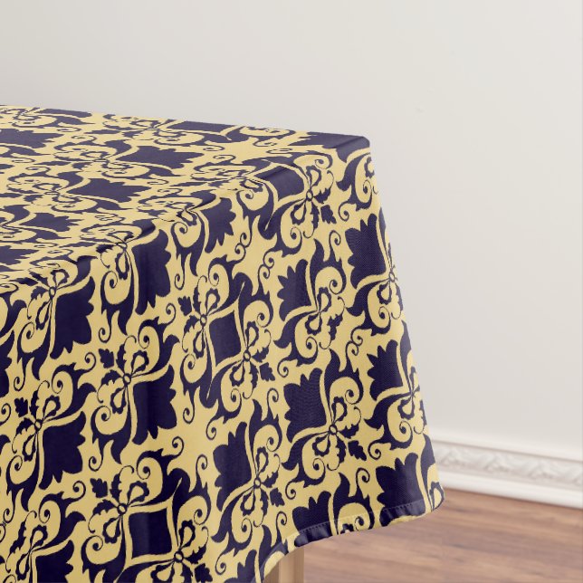 Marinecreme Damask Bows Tischdecke (Beispiel)