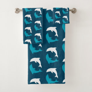 Marinedelphin-Muster Badhandtuch Set