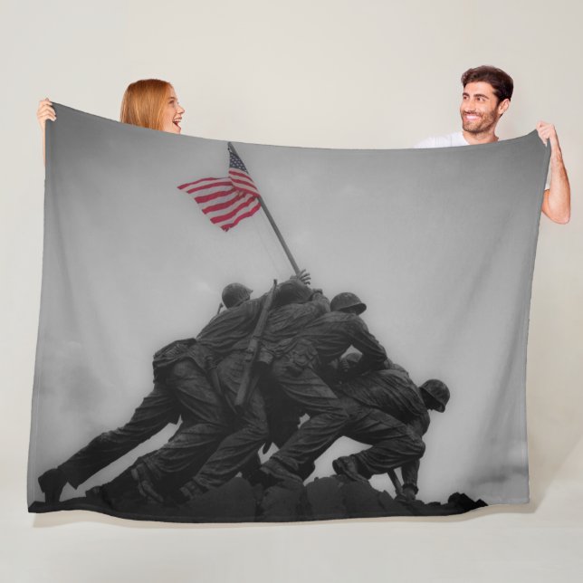 MARINEerhöhungs-FLAGGE bei IWOJIMA Fleecedecke (Beispiel)