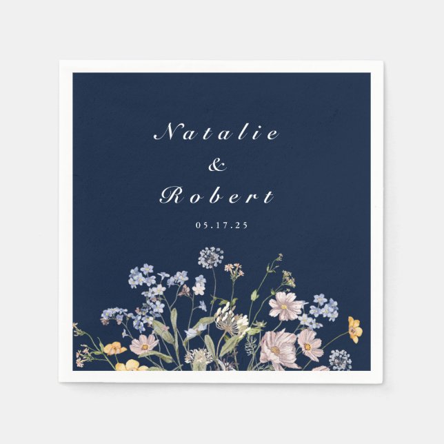 Marinefälle Wildblume Meadow Garden Wedk Napk Serviette (Vorderseite)
