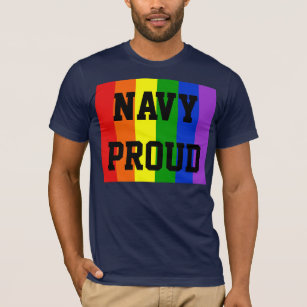 Marinefeldrand-Gay-Regenbogen-Dunkler T - Shirt