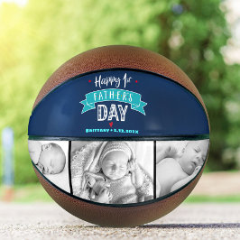 Marineglückstag 1. Vatertag Türkis Banner Bold Basketball