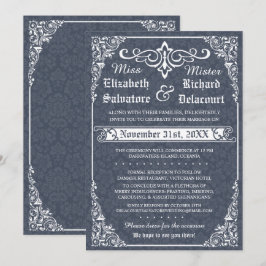 Marinegotik Viktorianisch Damask Hochzeitseinladun Einladung