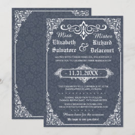 Marinegotik Viktorianisch Damask Hochzeitseinladun Einladung