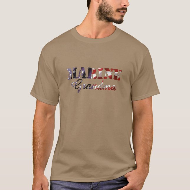 Marinegroßmutter-amerikanische Flagge T-Shirt (Vorderseite)