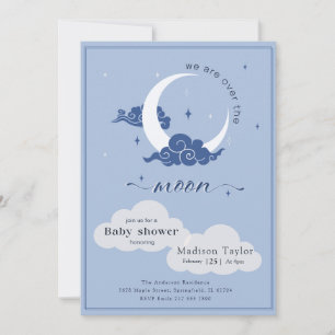 Marinehimmlische Sterne über der Mond-Baby-Party Einladung