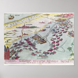 Marinekämpfe vor der Küste von Den Haag Poster