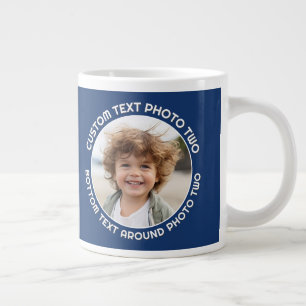 Marinekante mit 2 Fotos - Text um einen Kreis Jumbo-Tasse
