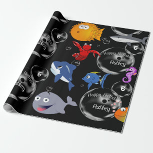 Marinelebens-personalisierter Name u. Geschenkpapier