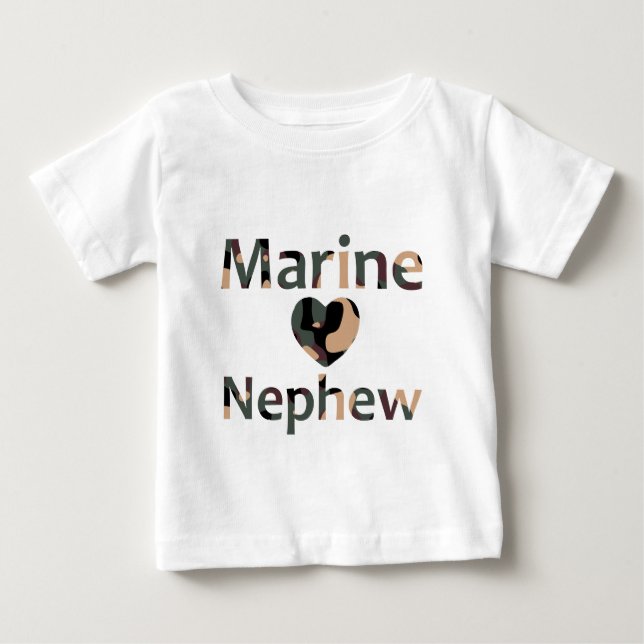 Marineneffe-Herz-Camouflage Baby T-shirt (Vorderseite)