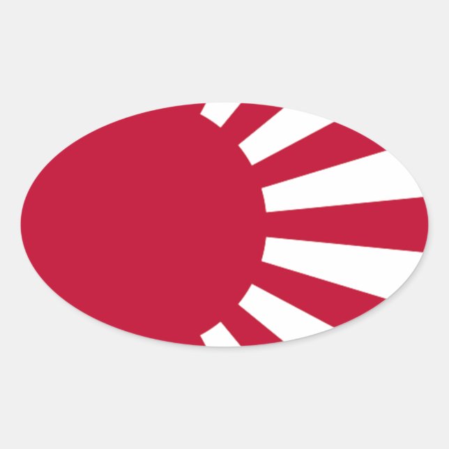 Marinennzeichen Japans - Japanische aufstrebende S Ovaler Aufkleber (Vorderseite)