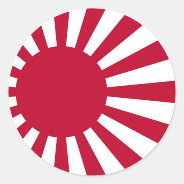Marinennzeichen Japans - Japanische aufstrebende S Runder Aufkleber (Vorderseite)