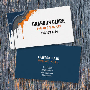 Marineorange-Tropf-Ecken-Splatter-Design-Malerei Visitenkarte