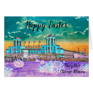 Marinepier Chicago 1920's Watercolor Osterfarben