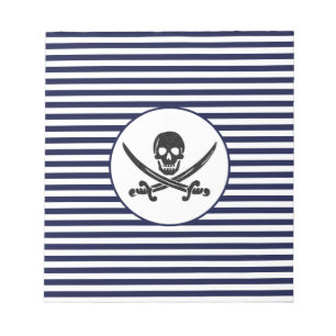 Marinepiratenschädel- und -kreuzknochen notizblock