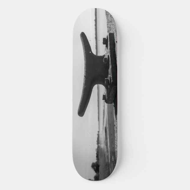 marines, schwarzes und weißes Photothema Skateboard (Vorderseite)