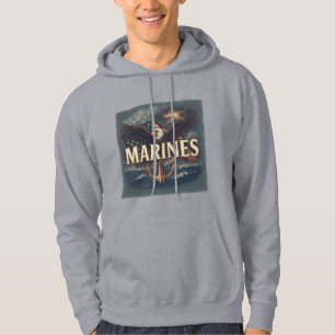 "Marines" über Adler und Flagge Hoodie