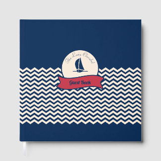 Marineschiff-Logo-Motiv Segelyacht-Dekor Gästebuch