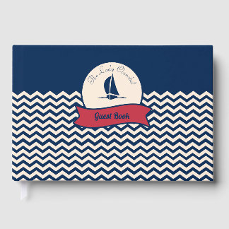 Marineschiff-Logo-Motiv Segelyacht-Dekor Gästebuch