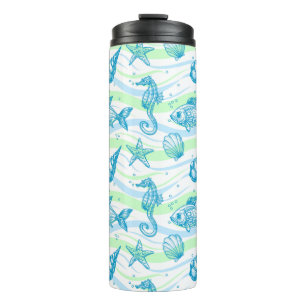 Marineskizze-Muster Thermosbecher