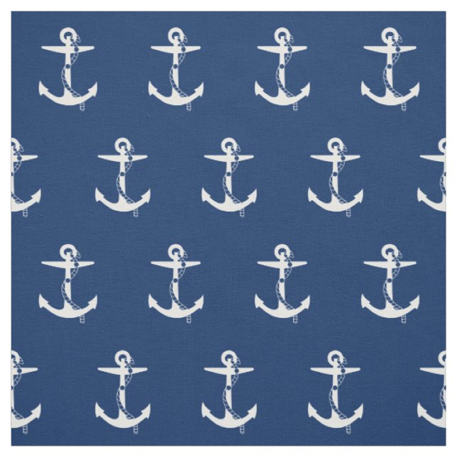 Marinesoldat des Anker-Marine-Blau-Weiß-| Stoff (Muster)
