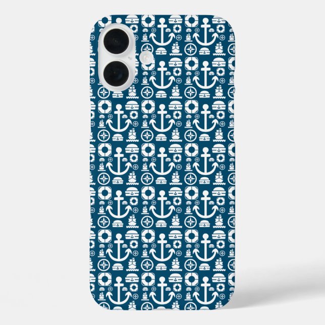 Marinesoldat Element Meer Muster iPhone 16 Plus Hülle (Rückseite)