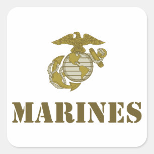 Marinesoldaten [Schablone] Quadratischer Aufkleber