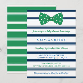 Marinestreifen und Polka Dot Bow| Babydusche Einladung