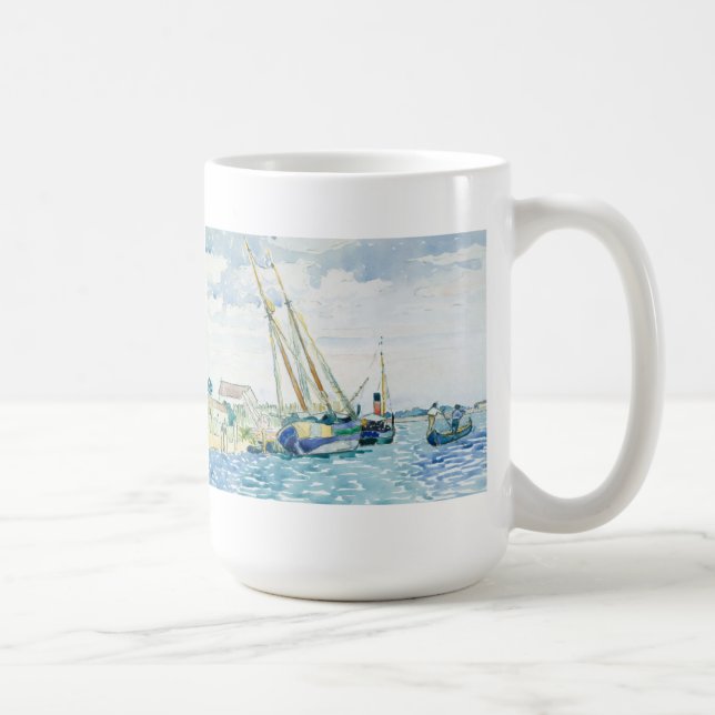 Marineszenen-Boote nähern sich Venedig Kaffeetasse (Rechts)