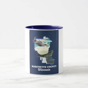 Marinette County Wisconsin Karte Tasse