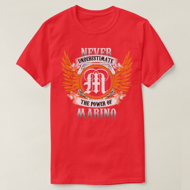 Marino Name Shirt nie unterschätzen den Power (Design vorne)