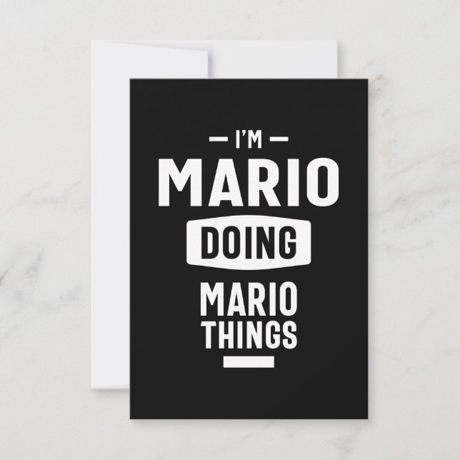 Mario Personalisiert Name Birthday Gift RSVP Karte (Vorderseite)