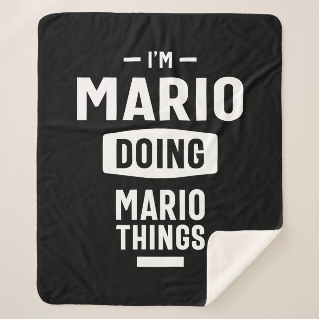 Mario Personalisiert Name Birthday Gift Sherpadecke (Vorderseite)