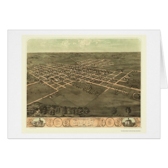 Marion, IA panoramische Karte - 1868 (Vorderseite (Horizontal))