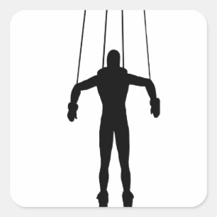 Marionetten-Marionette Quadratischer Aufkleber