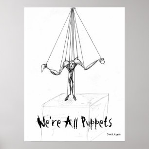 Marionetten-String-Puppen-Cartoon-Charakter Poster
