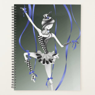 Marionnette de ballerine fantaisiste rubans bleus