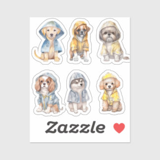 Marionnettes mignonnes en Raincoats Stickers