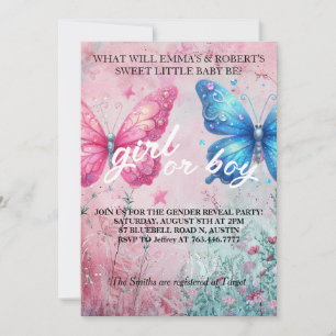Mariposa été Genre Reveale Party Invitation
