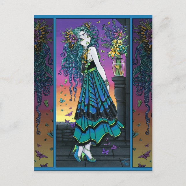Mariposa Rainbow Butterfly Blume Fairy Postcard Postkarte (Vorderseite)