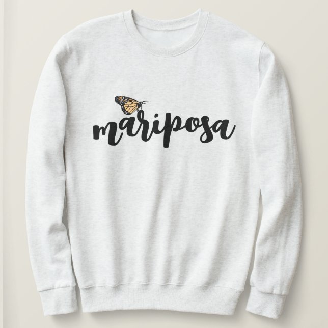 Mariposa Script Papillon Monarch Sweatshirt (Design devant)