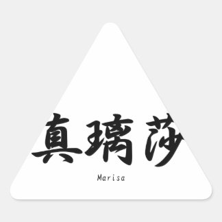 Marisa übersetzte in japanische Kanji-Symbole. Dreieckiger Aufkleber