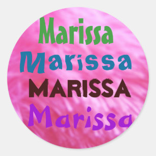 Marissa Namensaufkleber Runder Aufkleber