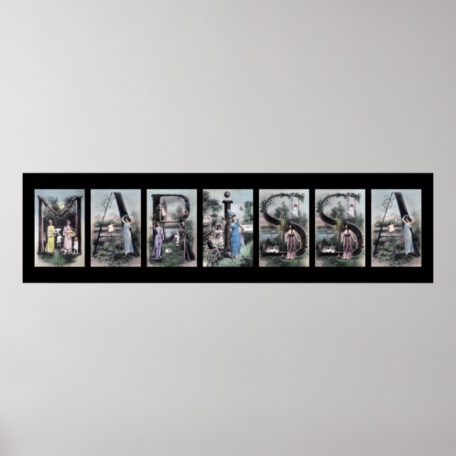 MARISSA Vintag Alphabet Letter Name Art Poster (Vorne)