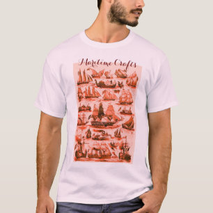 MARITIM, ALTE SCHIFFE, SEGELSCHIFFE,Rot Pink T-Shirt